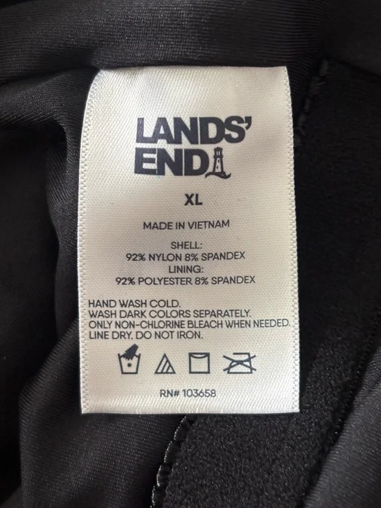 NWT Lands' End Striped Full
Coverage Tie Back 1 Piece Swimsuit -Black/White XL - Picture 5 of 5